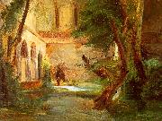 Charles Blechen Monastery in the Wood painting